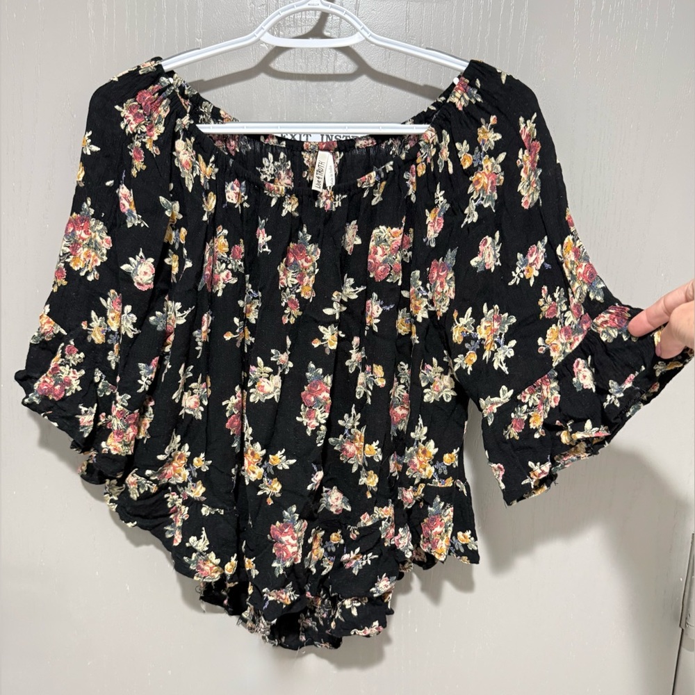 Live 4 Truth Black Floral Blouse